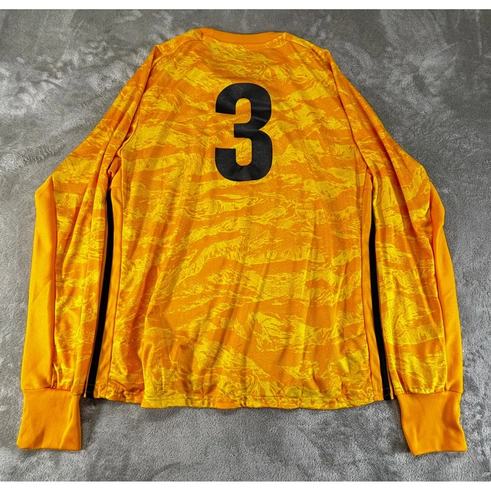 Adidas Soccer Jersey Mens Large Orange Yellow MSC United Climalite Long Sleeve L